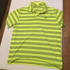 Under Armour neon yellow golf polo shirt XL